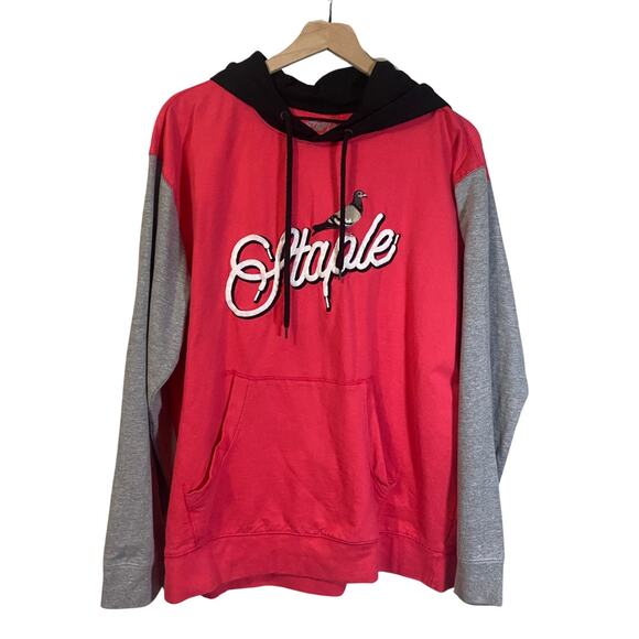 Staple X ThreadBeast Pink Grey Hoodie Pigeon Logo Sweater Sz XL - Picture 1 of 11
